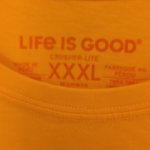 Life Is Good Orange Long Sleeve Tee with Turtle - Picture 2 of 3
